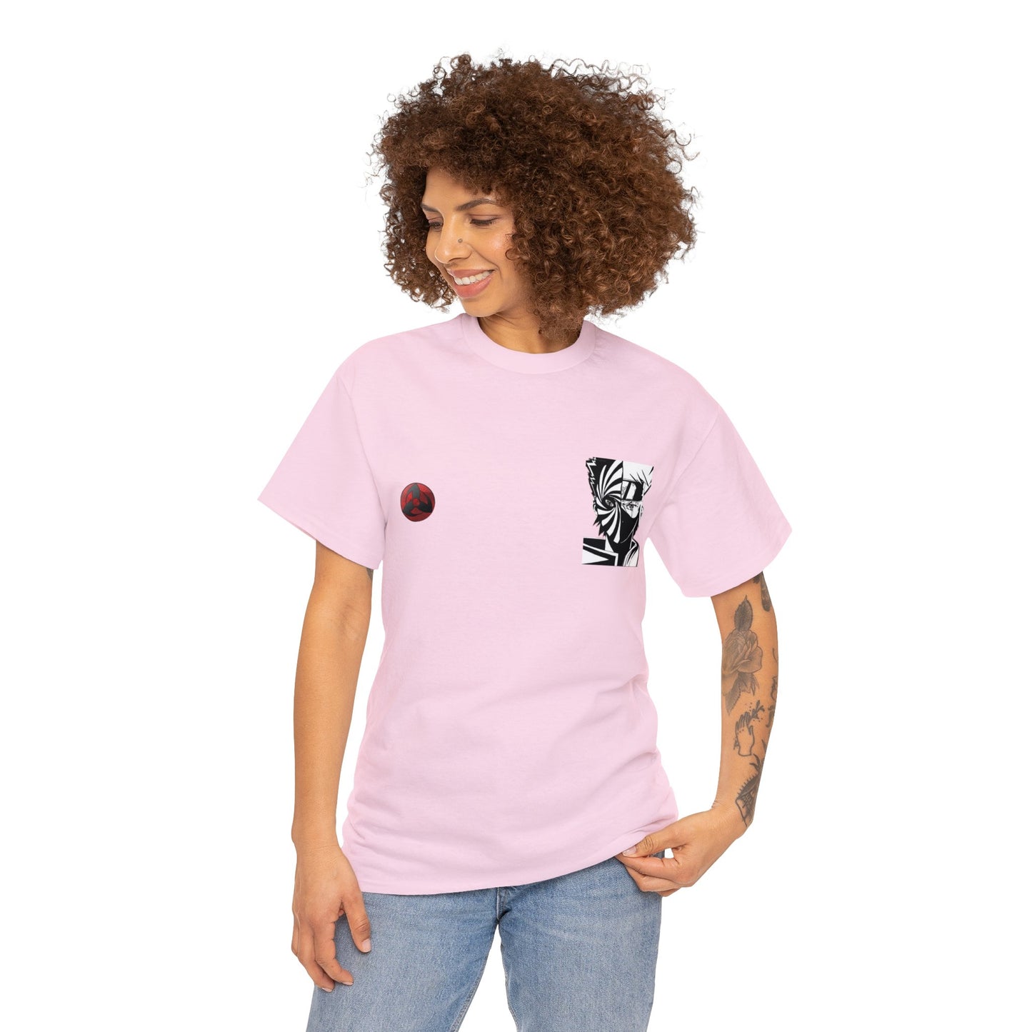 T-shirt manga naruto kakashi & obito rose pour femme