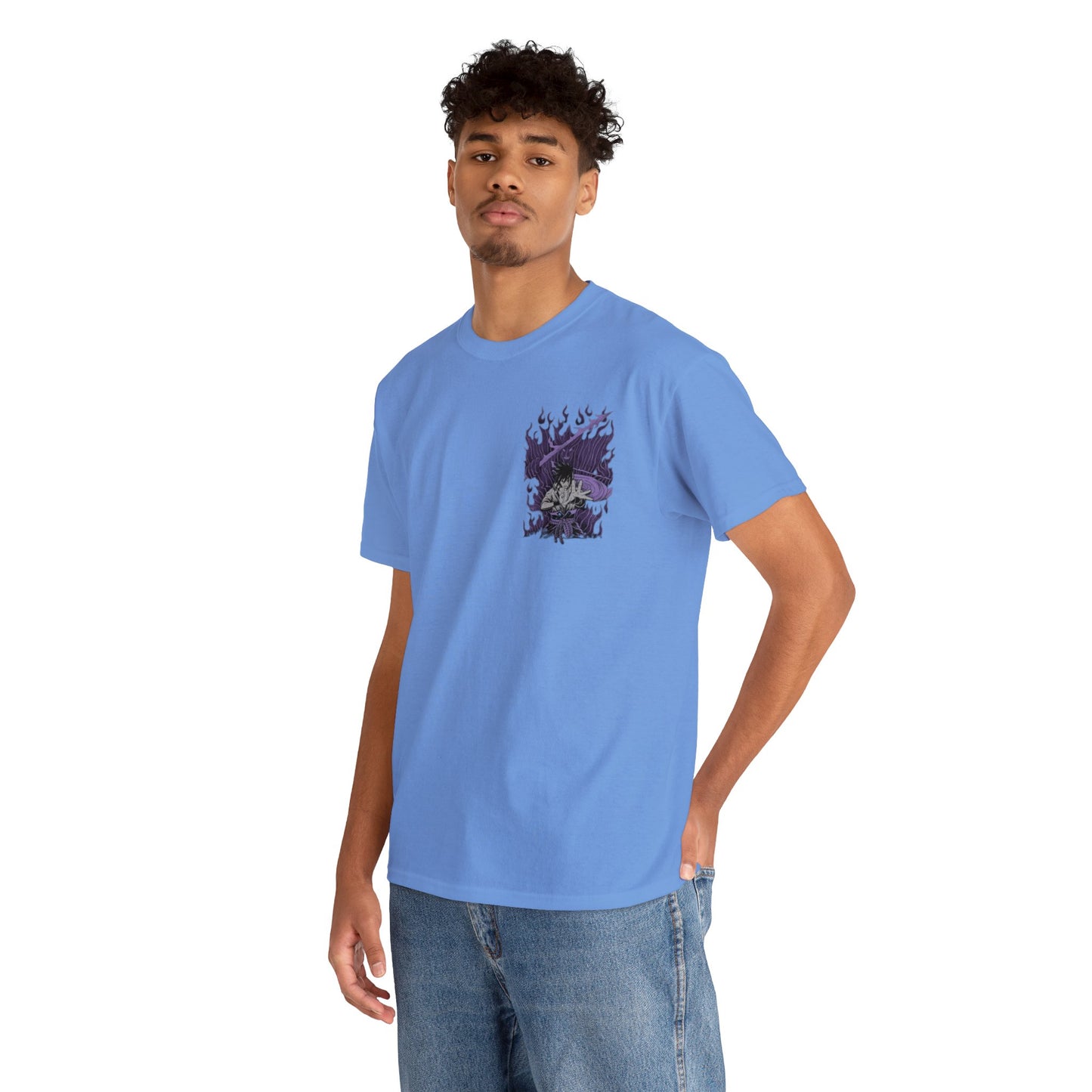 T-shirt manga naruto sasuke susano bleu caroline pour homme