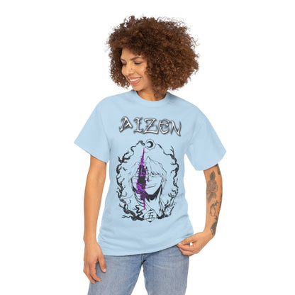 t-shirt manga bleach aizen bleu pour femme