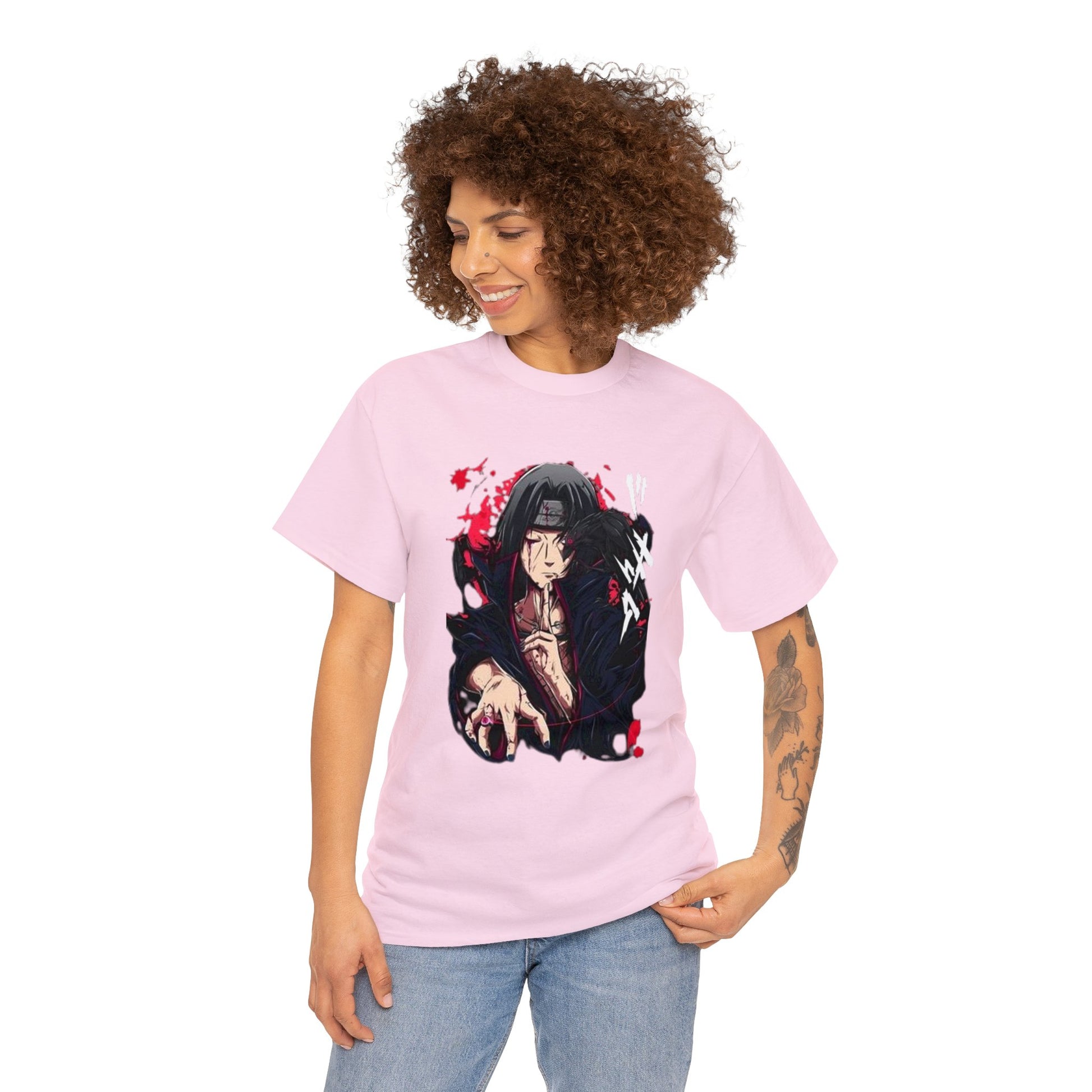 T-shirt manga naruto itachi akatsuki rose pour femme