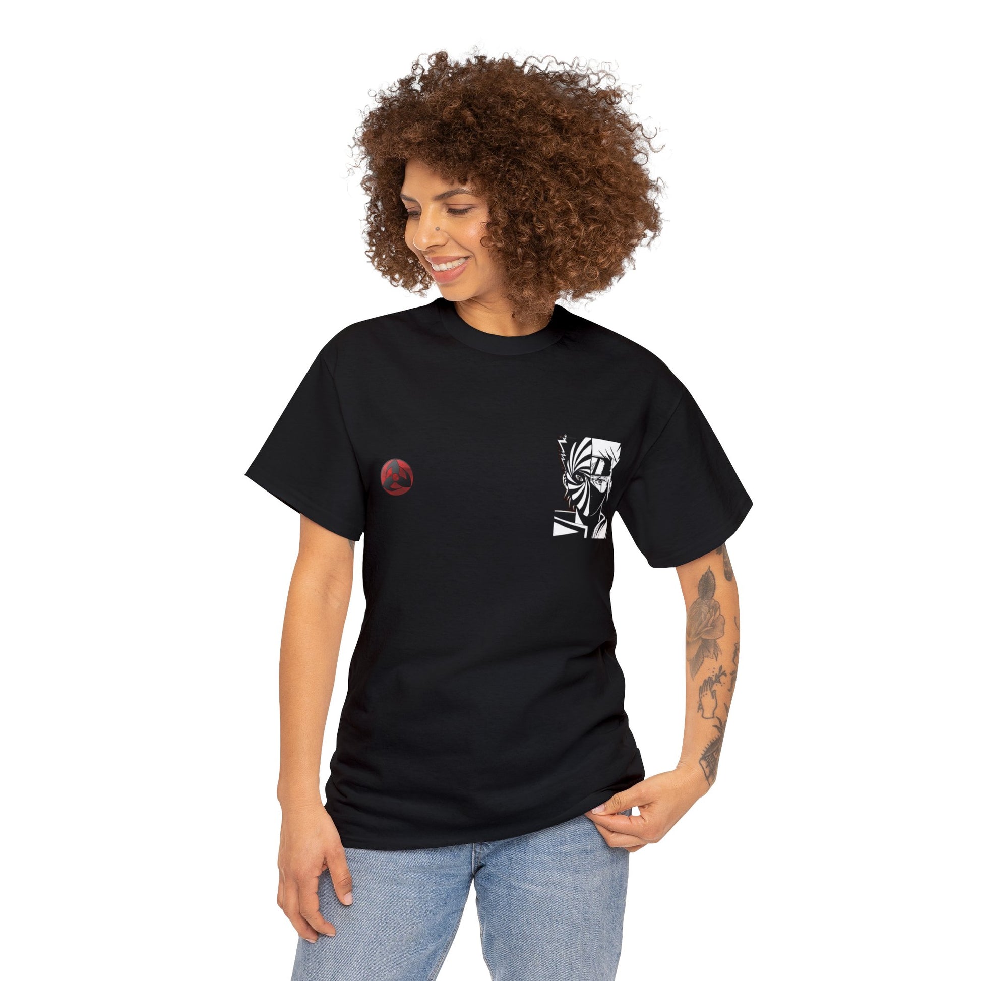 T-shirt manga naruto kakashi & obito noir pour femme