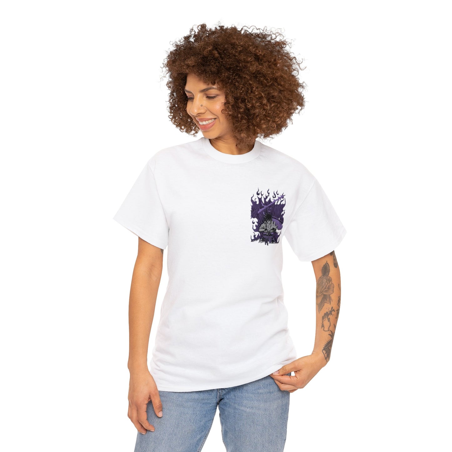 T-shirt manga naruto sasuke susano blanc pour femme