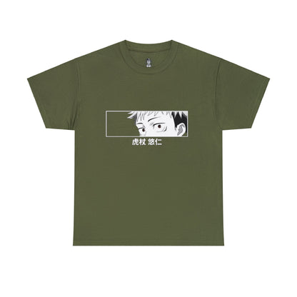 T-shirt manga JUJUTSU KAISEN yuji vert militaire