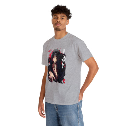 T-shirt manga naruto itachi akatsuki gris pour homme