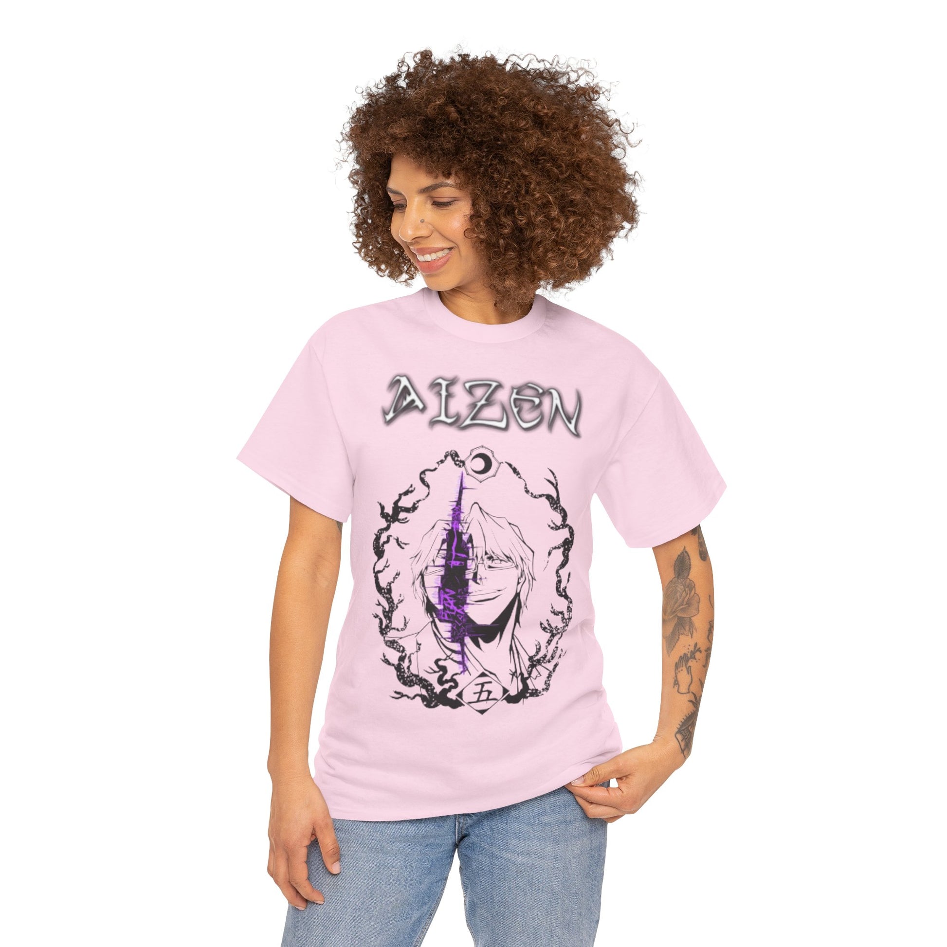 t-shirt manga bleach aizen rose pour femme