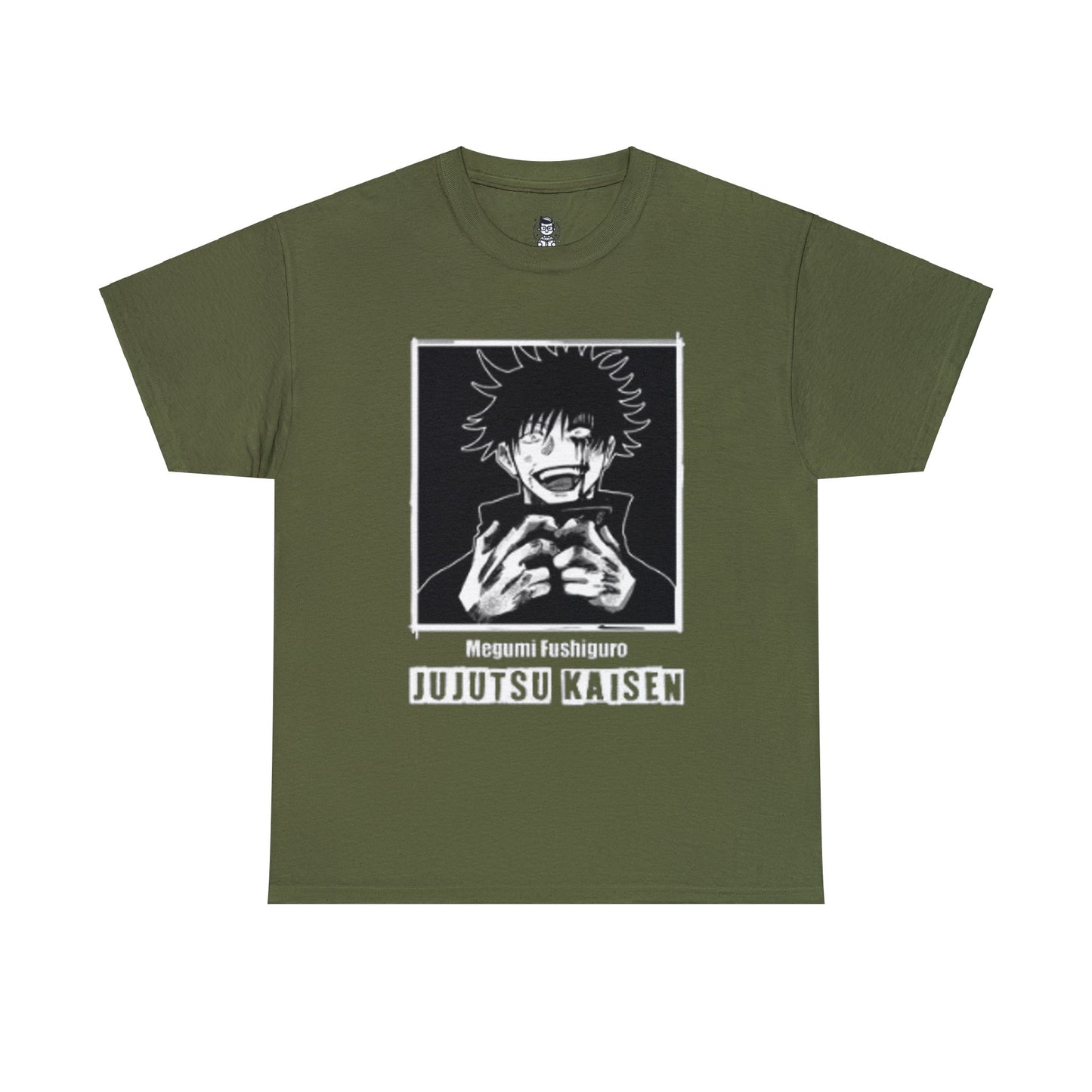 T-shirt manga JUJUTSU KAISEN megumi vert militaire