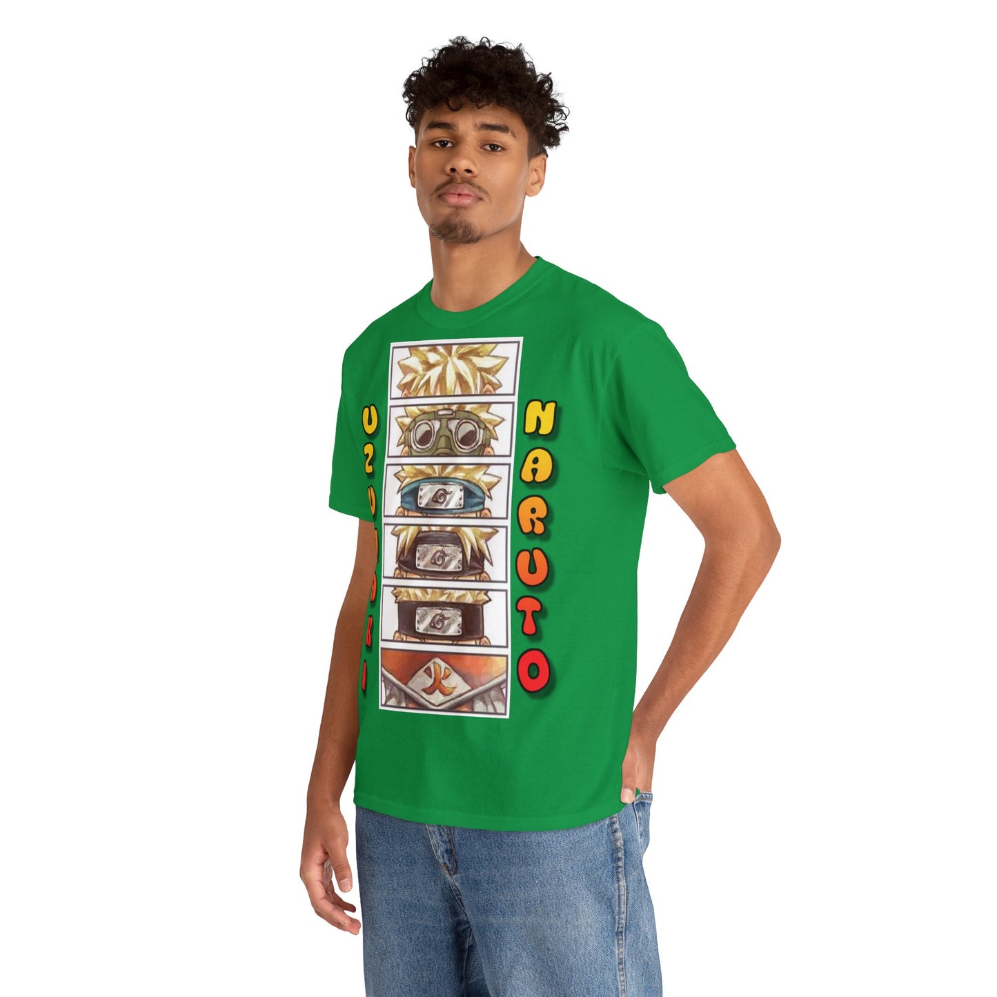 T-shirt manga NARUTO evolution vert homme