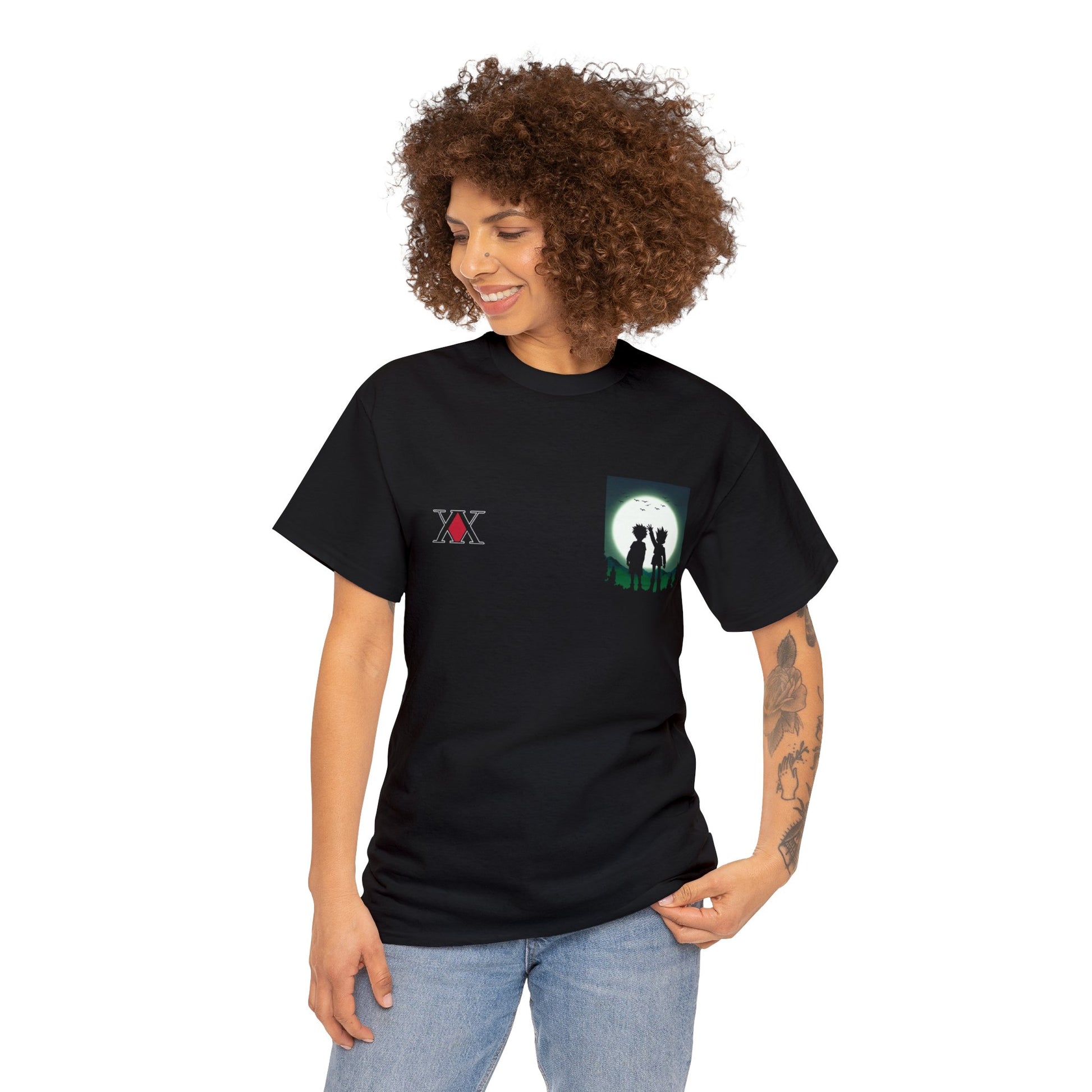 T-shirt manga HUNTER X HUNTER dessin noir pour femme