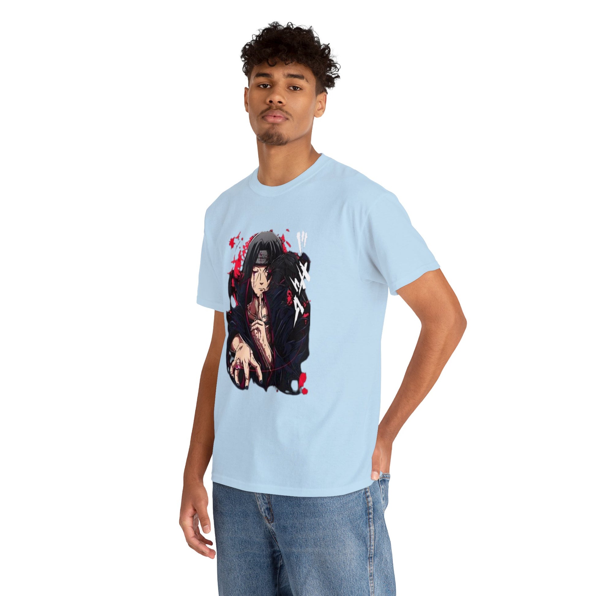 T-shirt manga naruto itachi akatsuki bleu homme