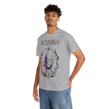 t-shirt manga bleach aizen gris homme