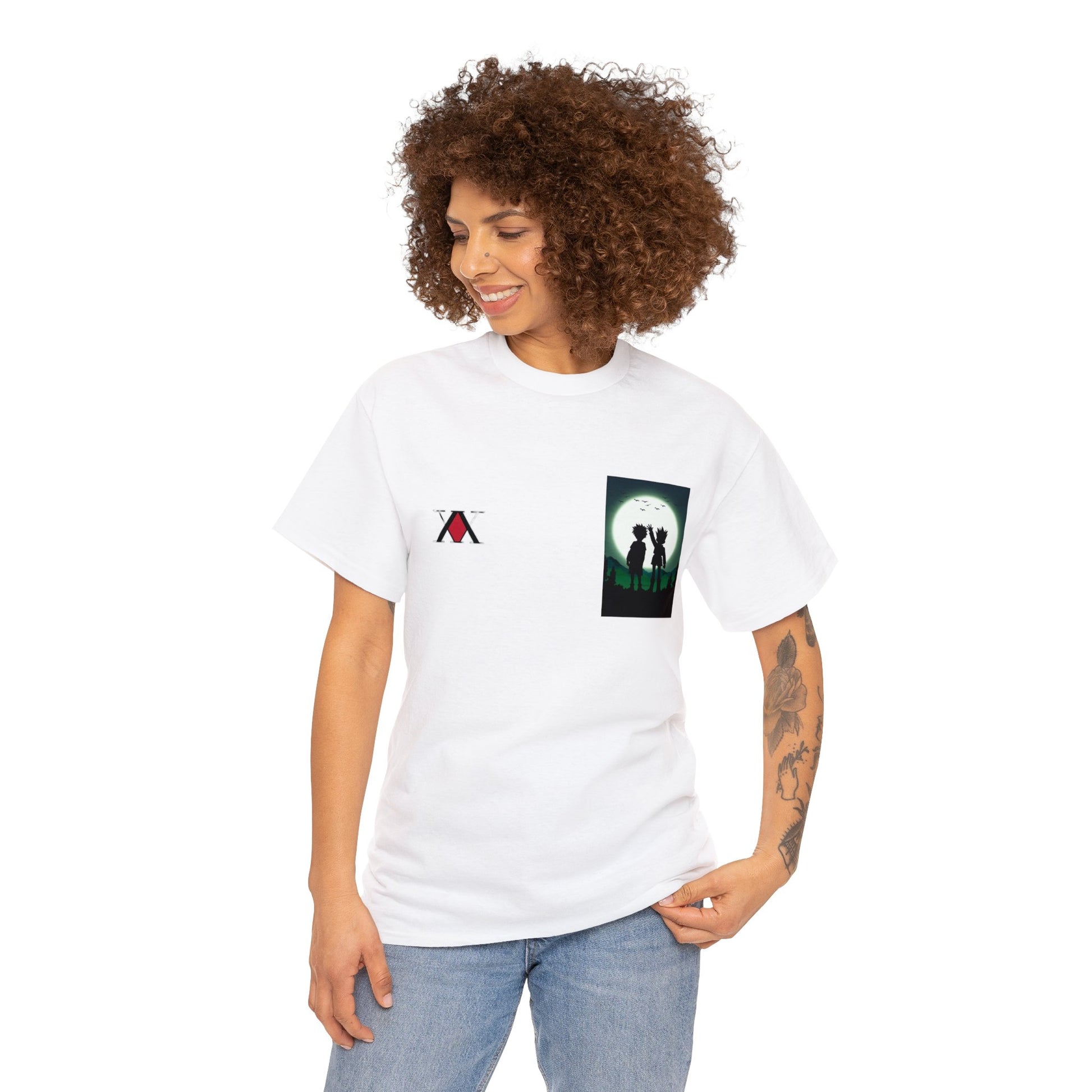 T-shirt manga HUNTER X HUNTER dessin blanc pour femme