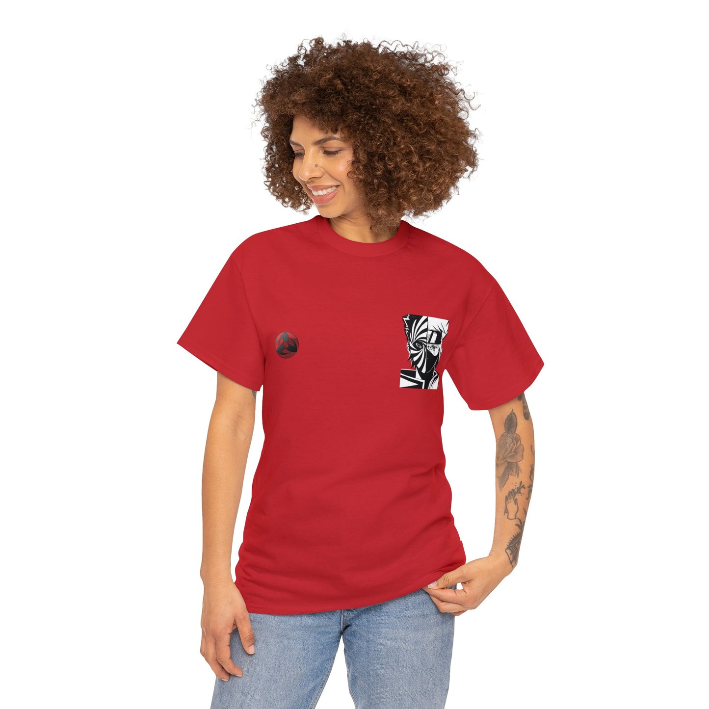 T-shirt manga naruto kakashi & obito rouge pour femme