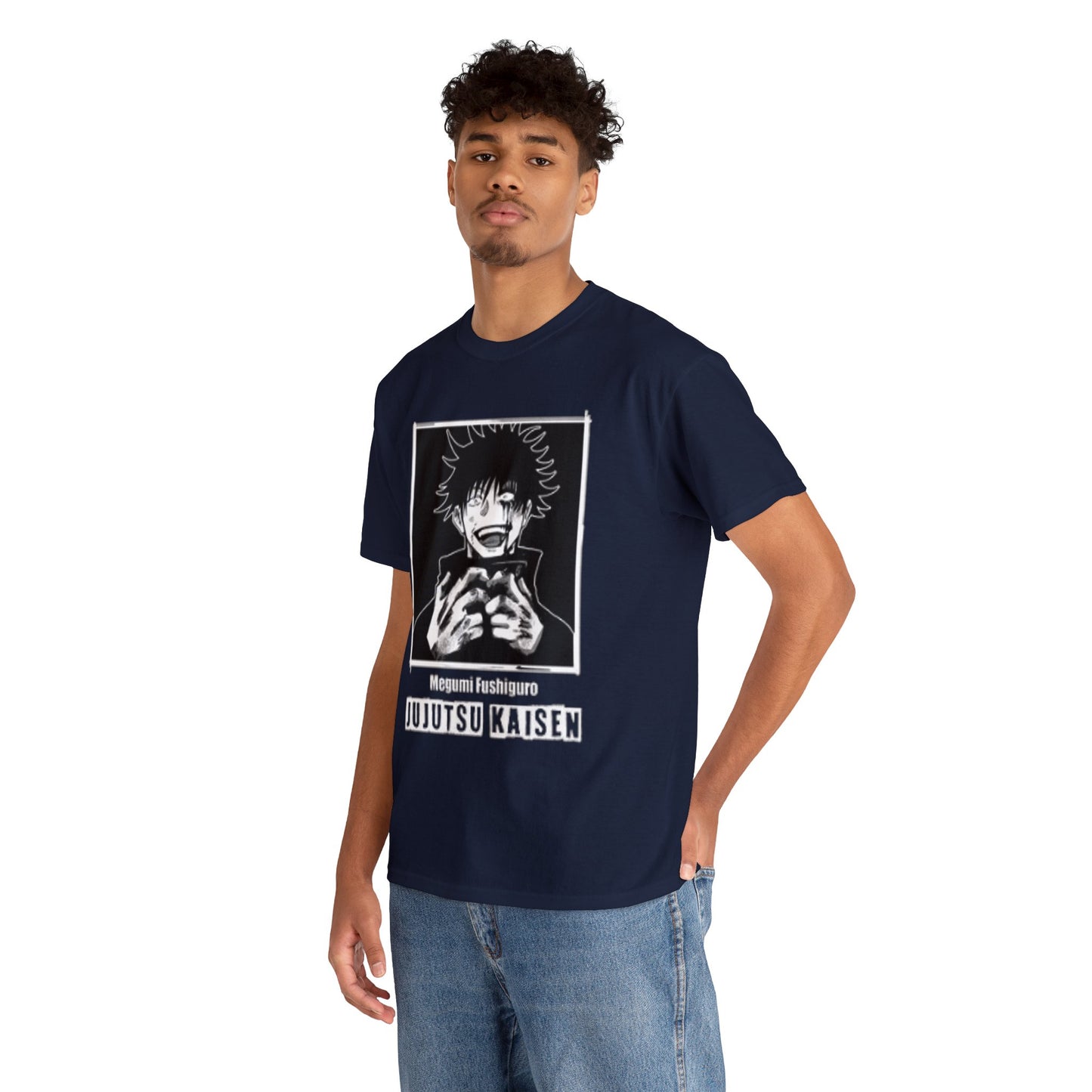 T-shirt manga JUJUTSU KAISEN megumi bleu marine homme