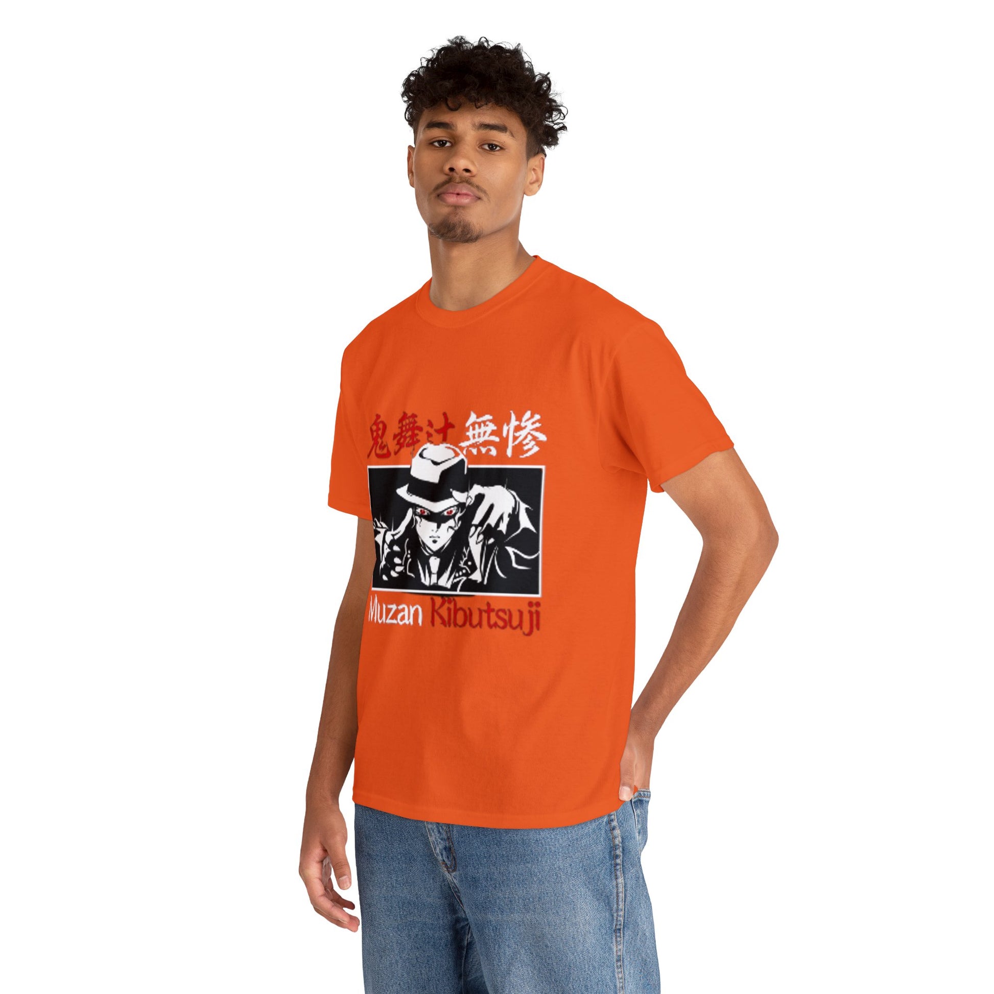 t-shirt manga DEMON SLAYER muzan orange homme