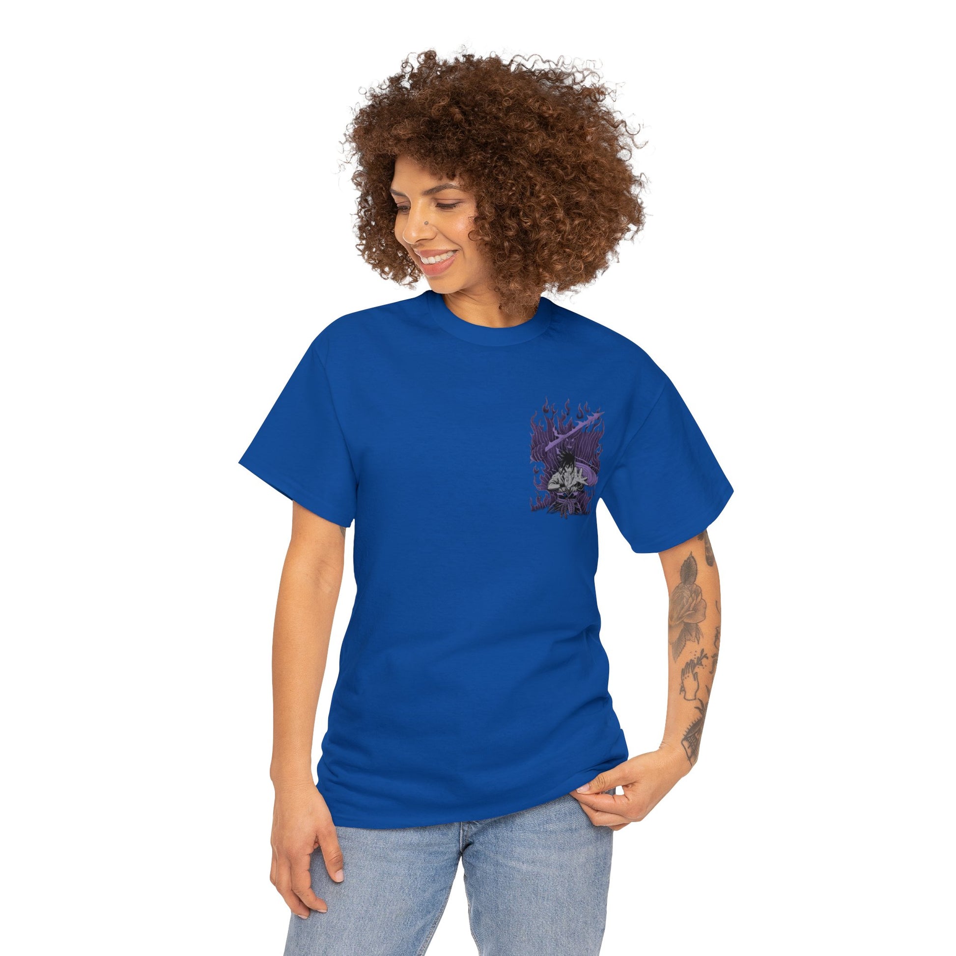 T-shirt manga naruto sasuke susano bleu royale pour femme