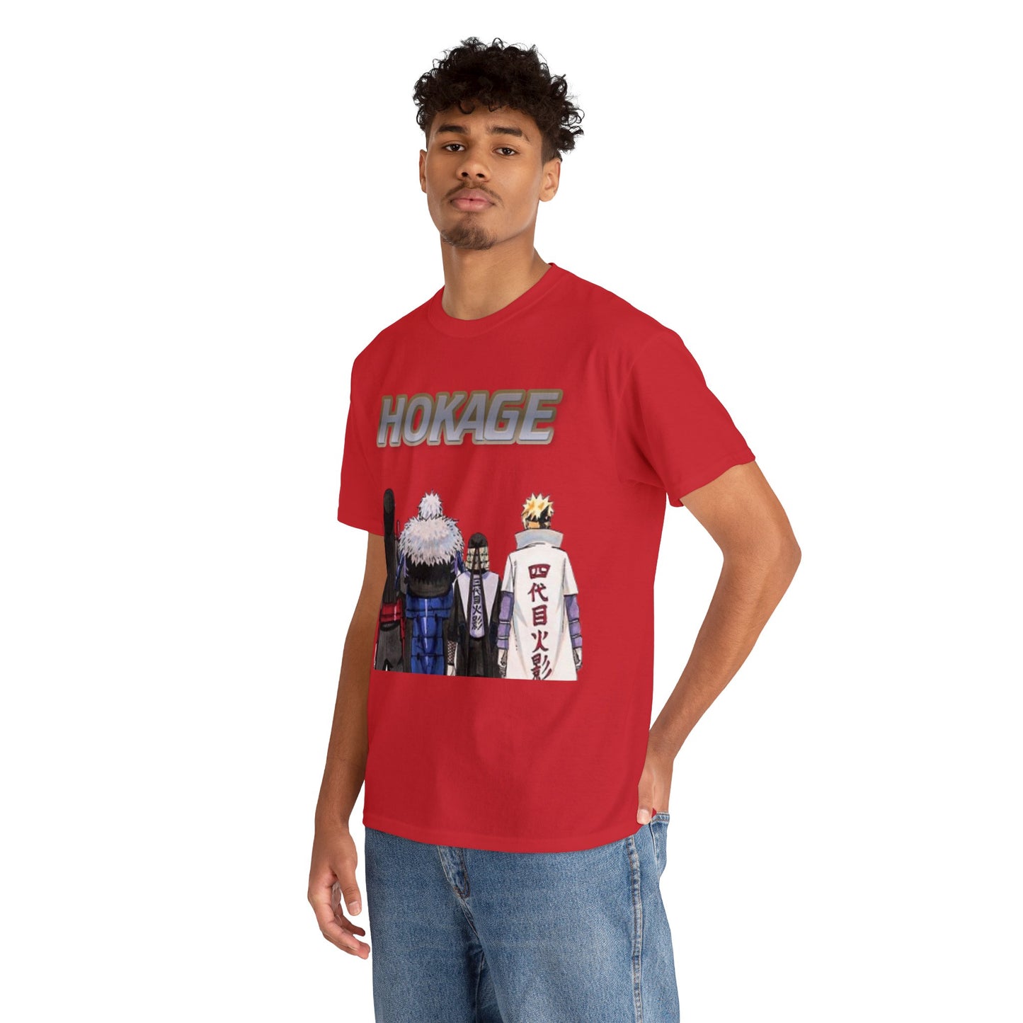 T-shirt manga naruto  HOKAGE rouge homme