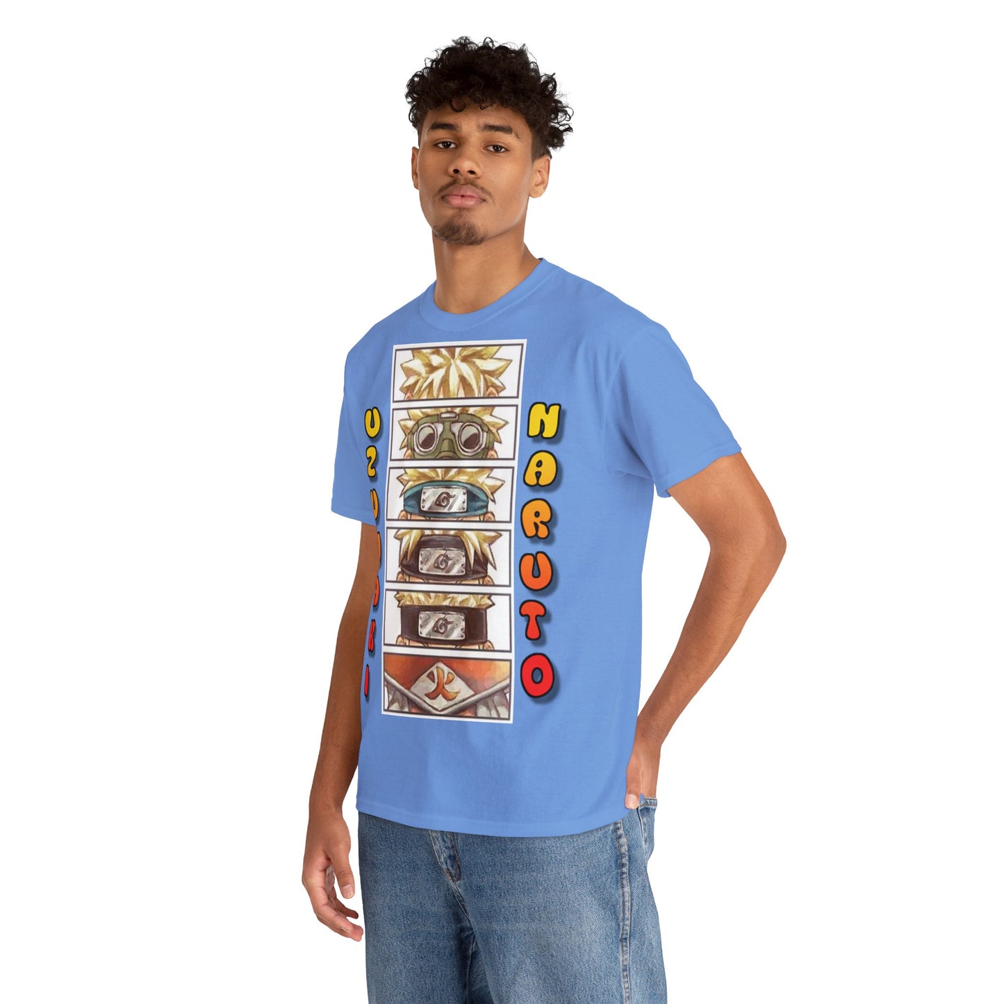 T-shirt manga NARUTO evolution bleu clair homme