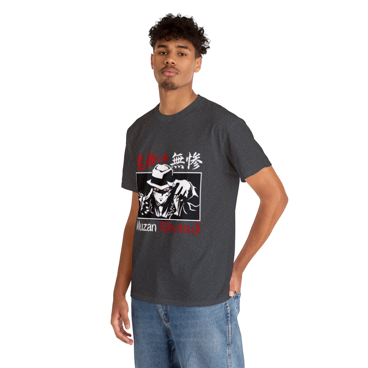 t-shirt manga DEMON SLAYER muzan gris foncé homme