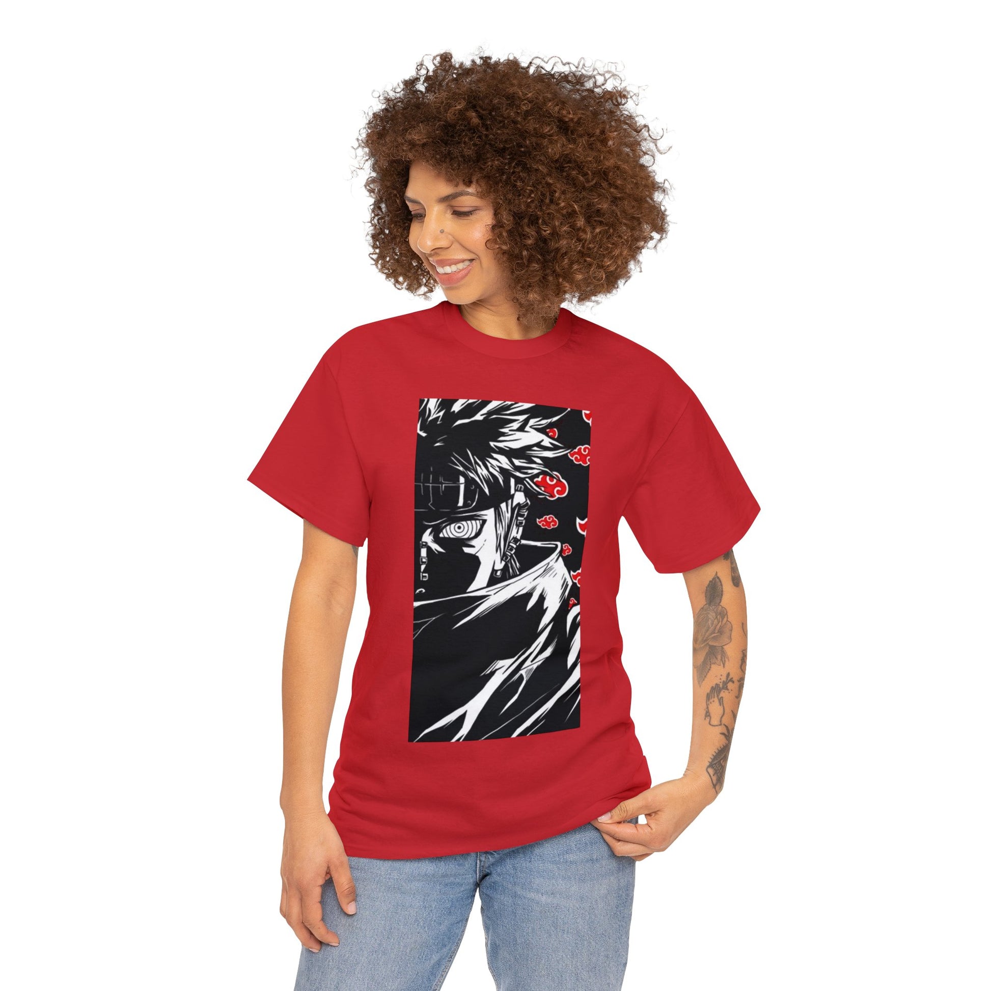 T-shirt manga NARUTO pain akatsuki rouge pour femme