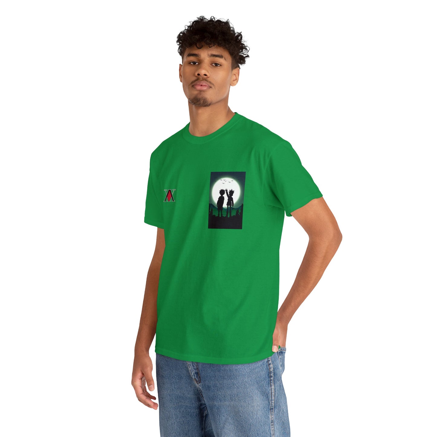 T-shirt manga HUNTER X HUNTER dessin vert pour homme