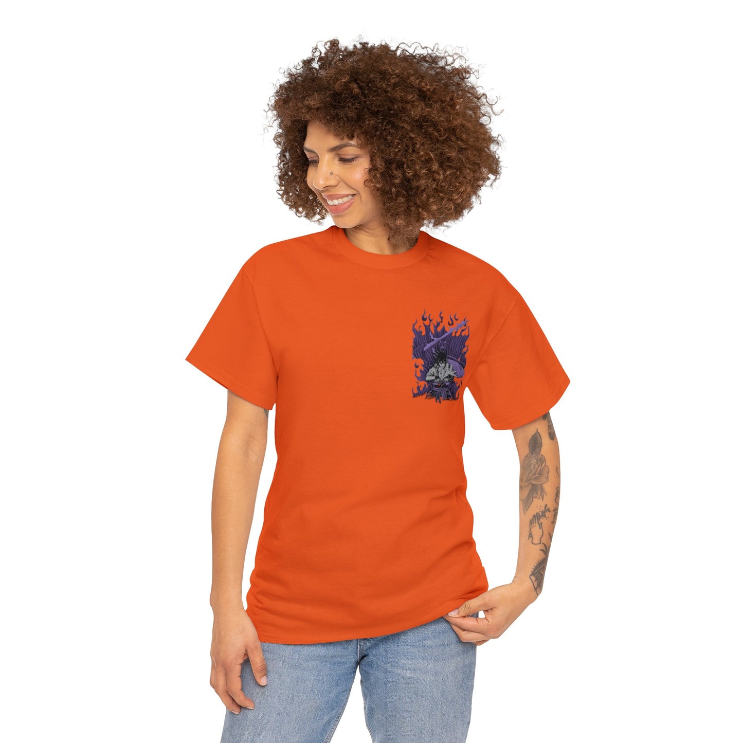 T-shirt manga naruto sasuke susano orange pour femme