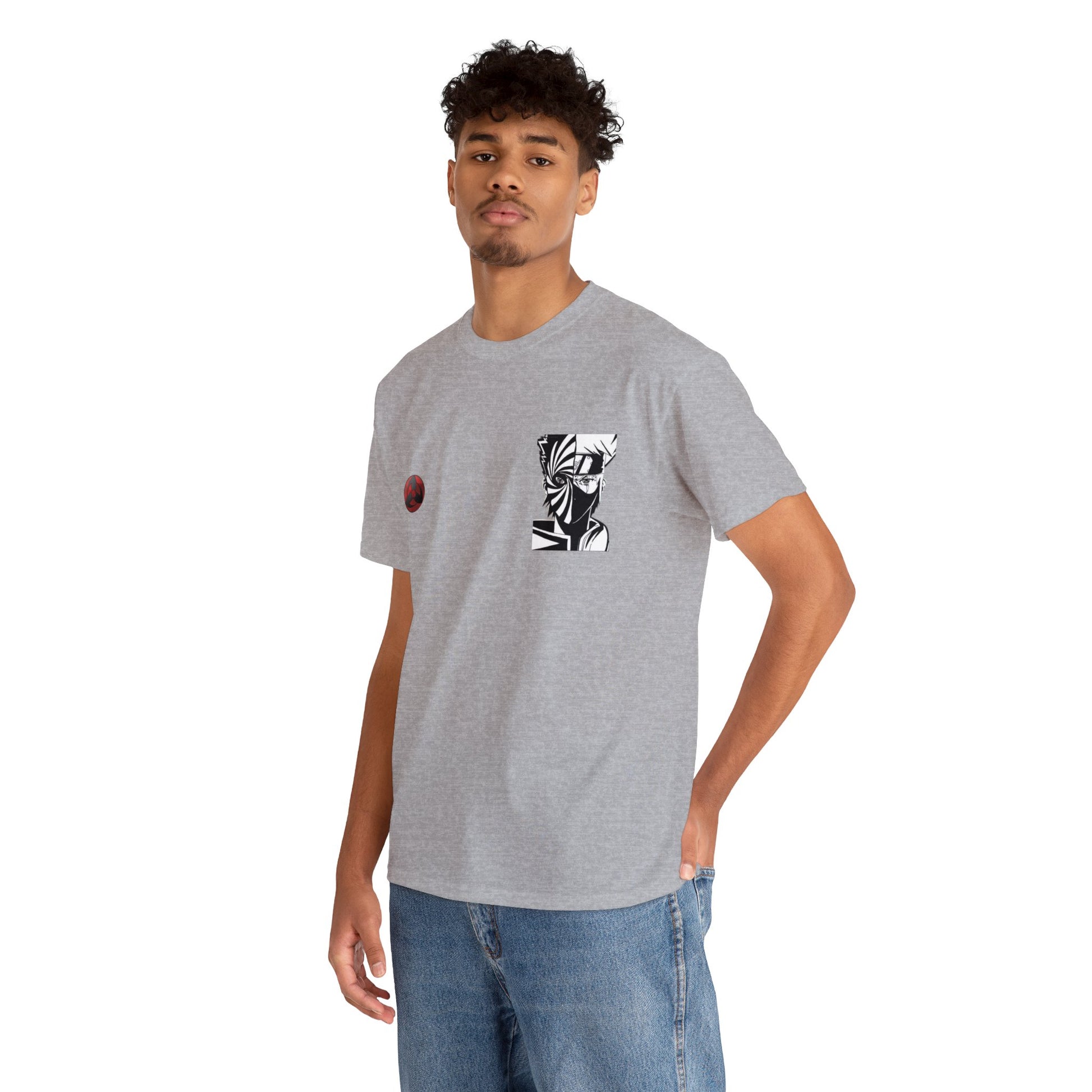 T-shirt manga naruto kakashi & obito gris homme