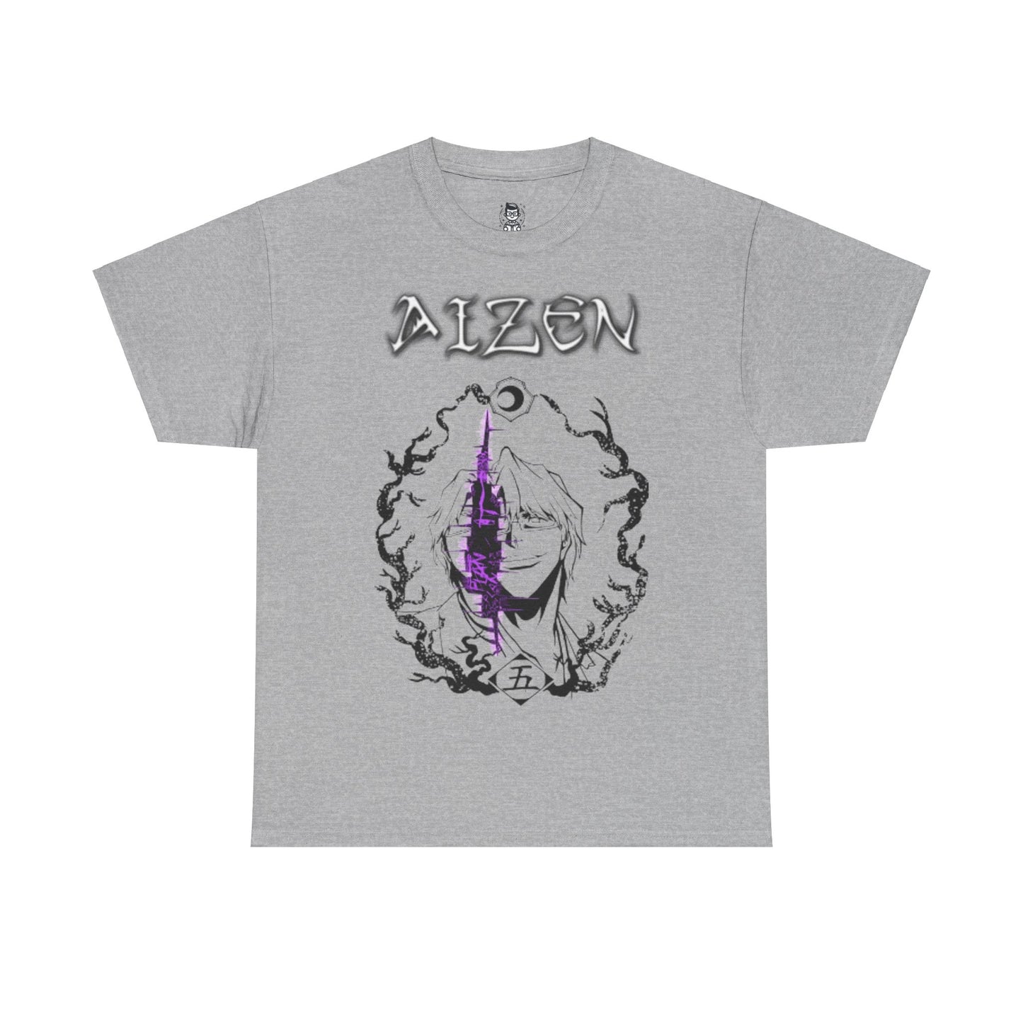 t-shirt manga bleach aizen gris