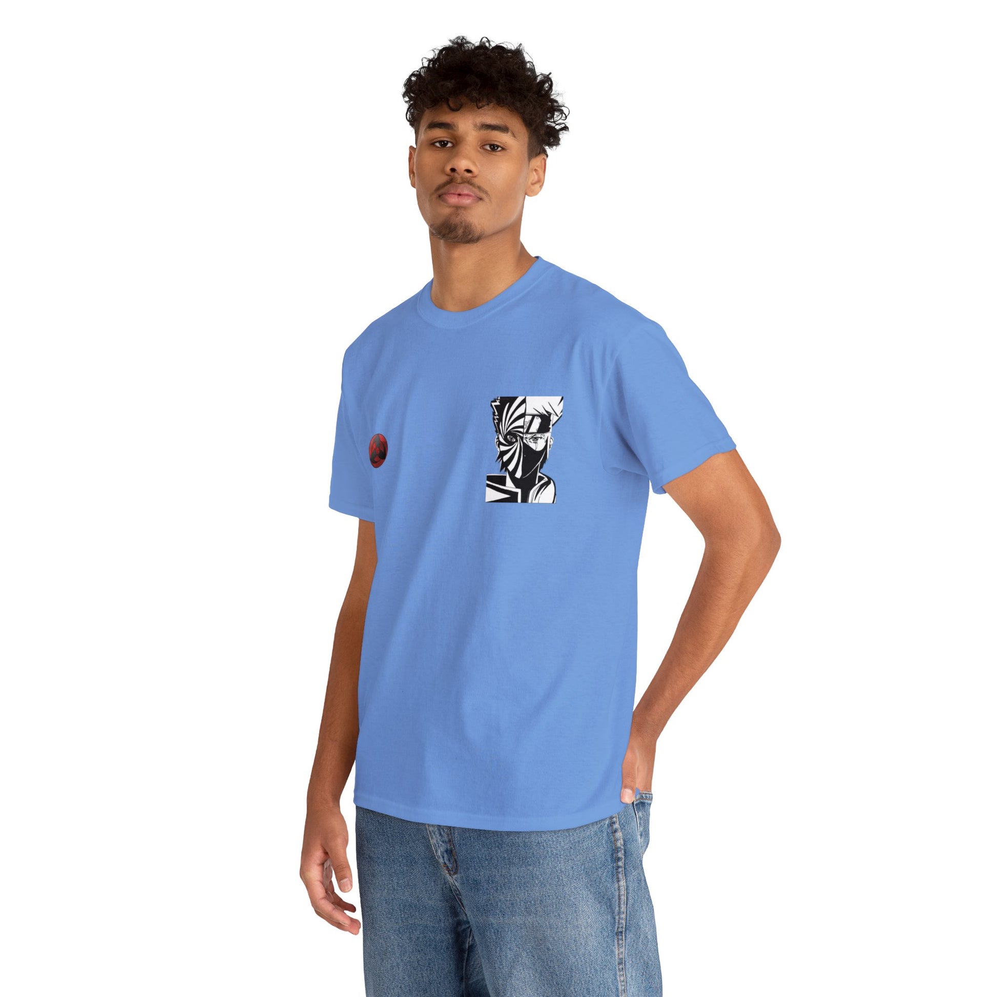 T-shirt manga naruto kakashi & obito bleu caroline homme