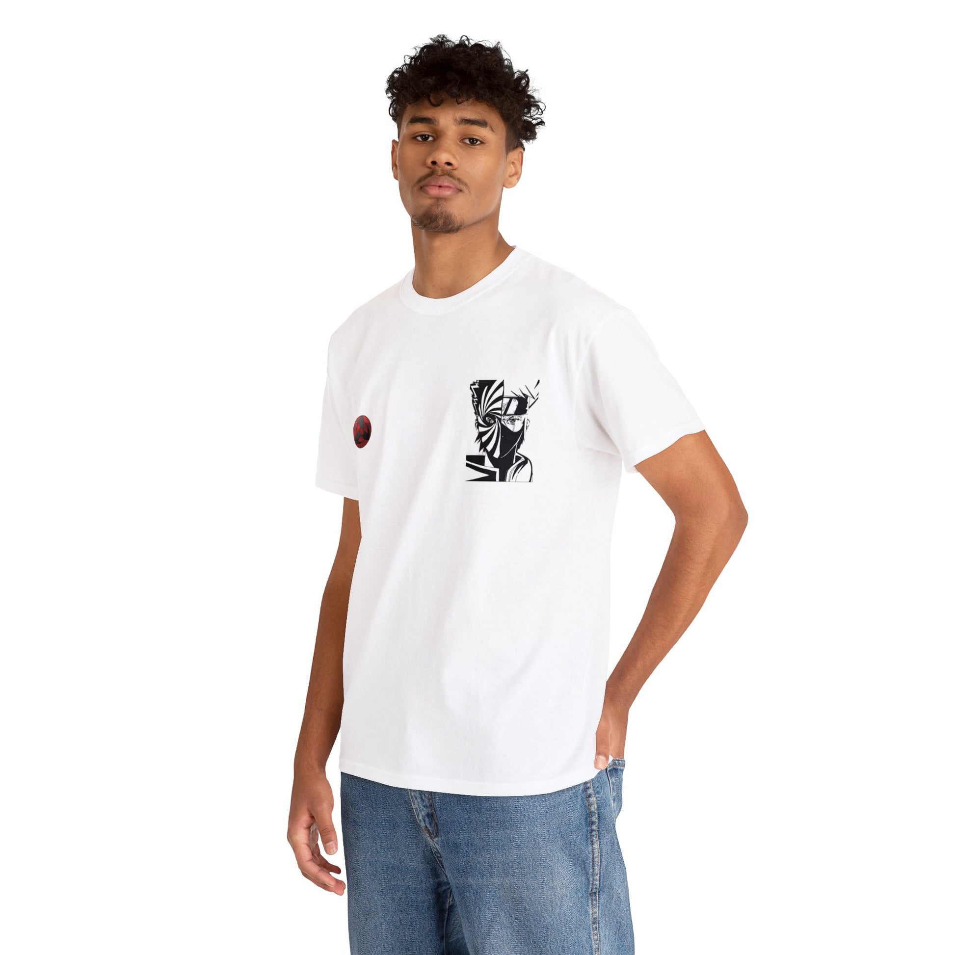 T-shirt manga naruto kakashi & obito blanc homme