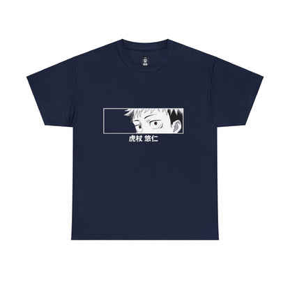 T-shirt manga JUJUTSU KAISEN yuji bleu marine