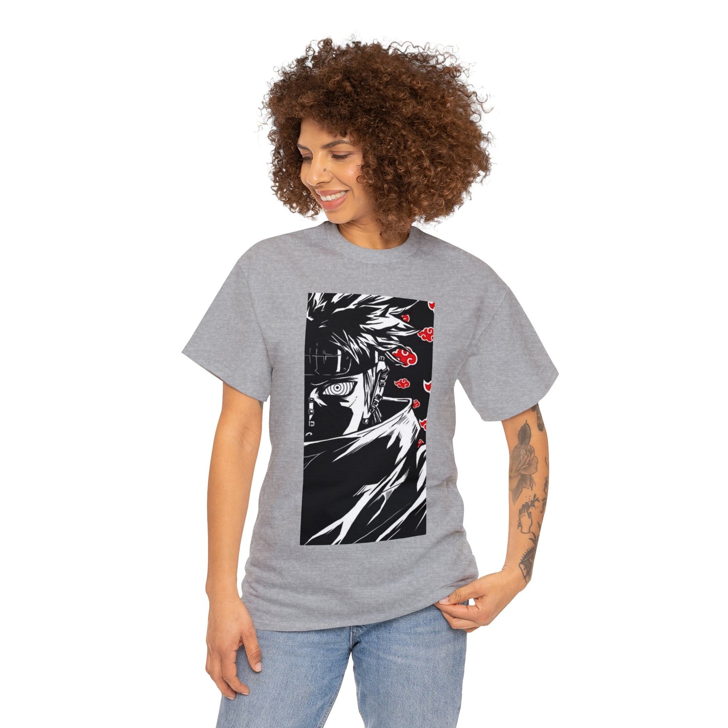 T-shirt manga NARUTO pain akatsuki gris pour femme