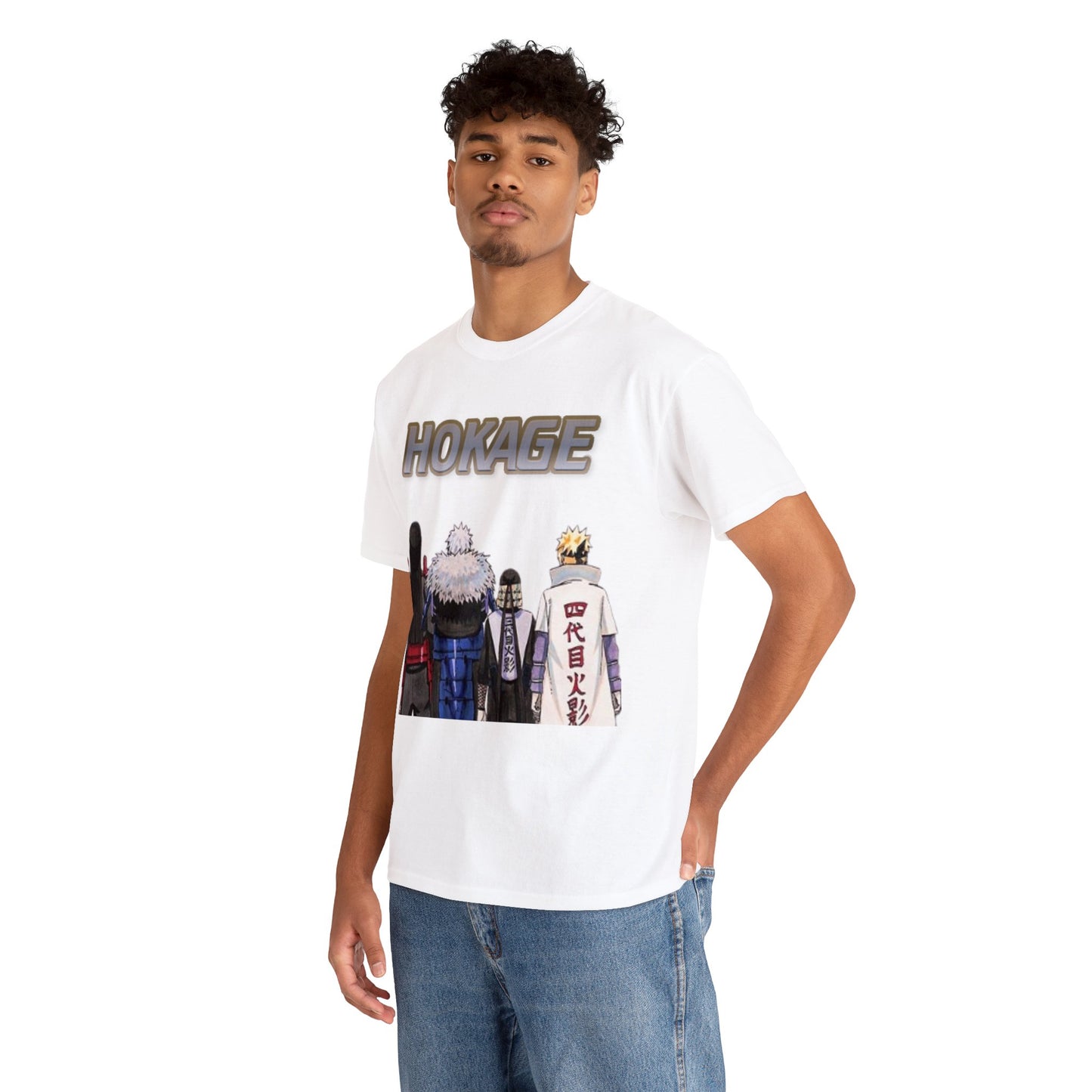 T-shirt manga naruto  HOKAGE blanc homme