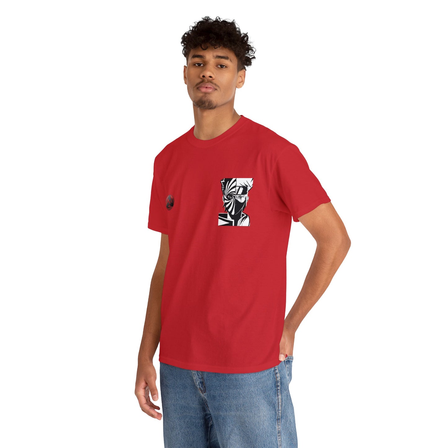 T-shirt manga naruto kakashi & obito rouge homme