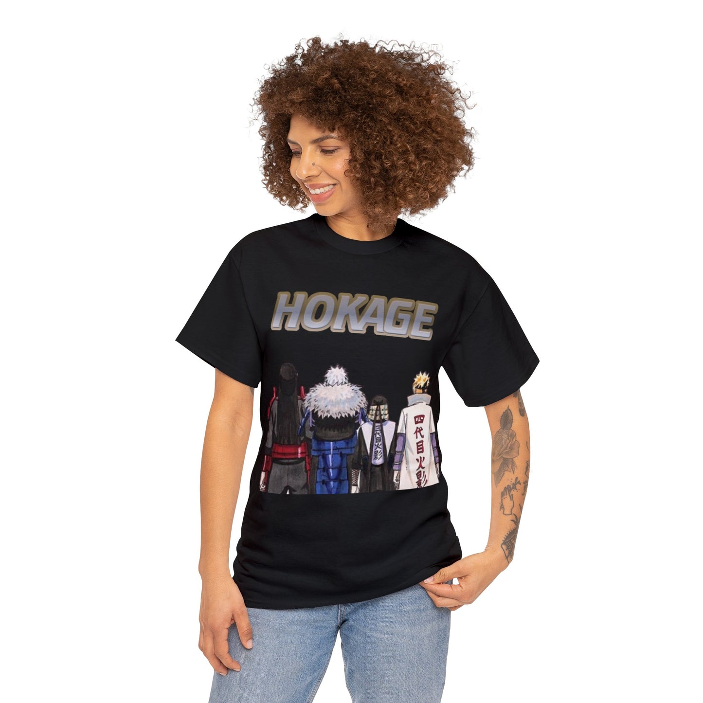 T-shirt manga naruto  HOKAGE noir pour femme