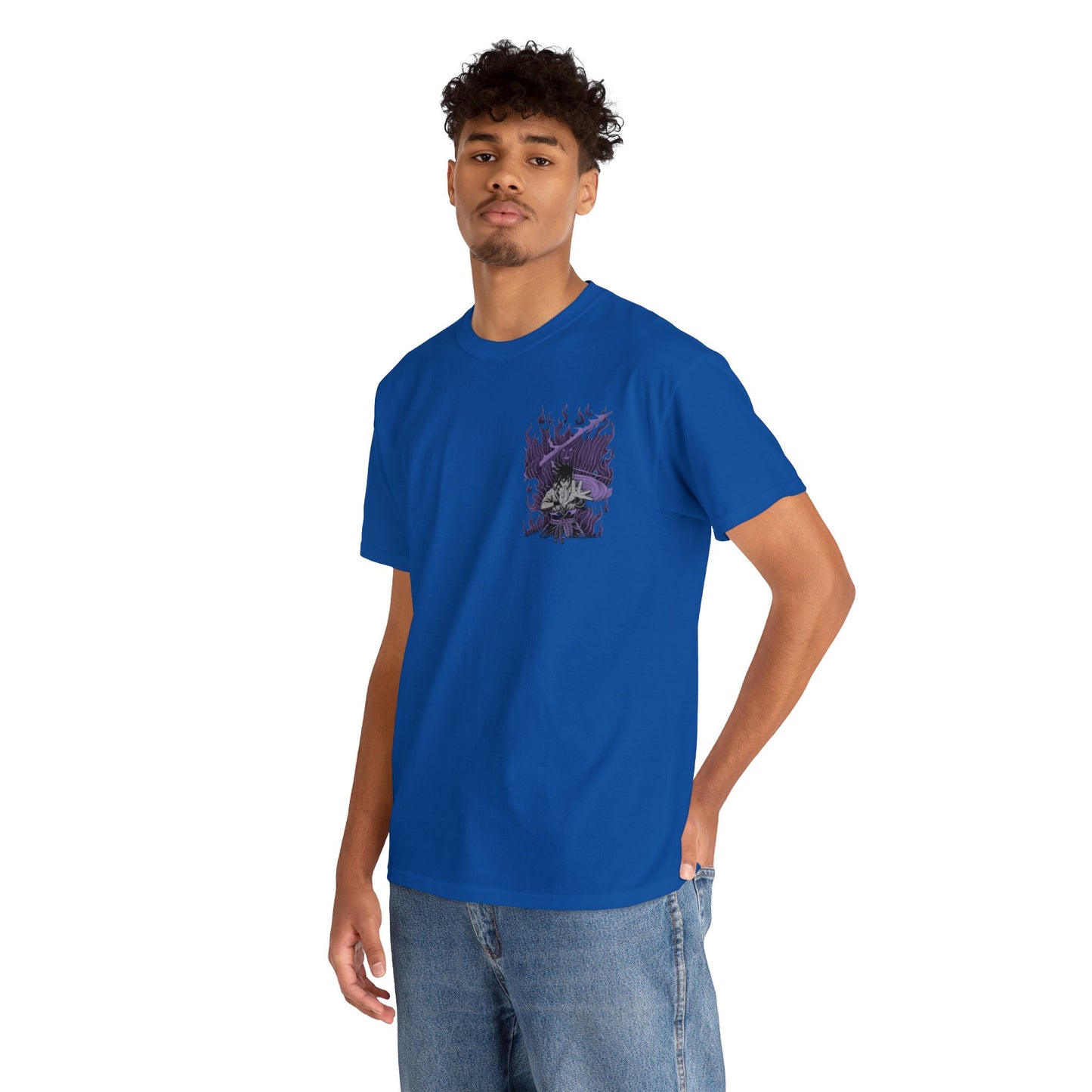 T-shirt manga naruto sasuke susano bleu royale homme